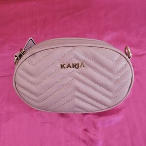 New Light Pink/Gold Karia Convertible Purse and Fanny Pack Bum Bag Leather